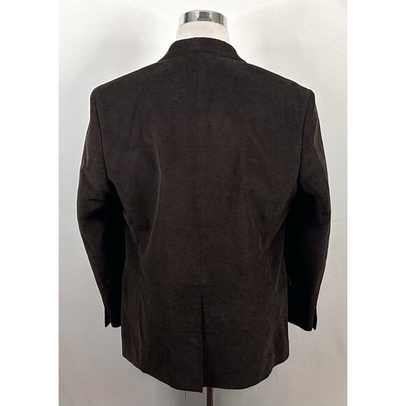 Chaps 44R Corduroy Sport Coat 100% Cotton Brown Two Button Paisley Lined Vented - Picture 6 of 8
